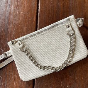 Michael Kors Pull Chain Size Small Belt Bag Gray Signature